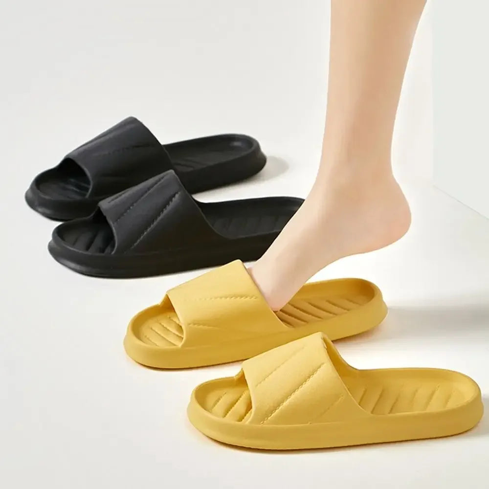 Women's Slippers Soft EVA Sandals Comfortable Stripe Decoration Cute Casual Shoes Non-Slip Shoes Solid Color Bathroom Sandals