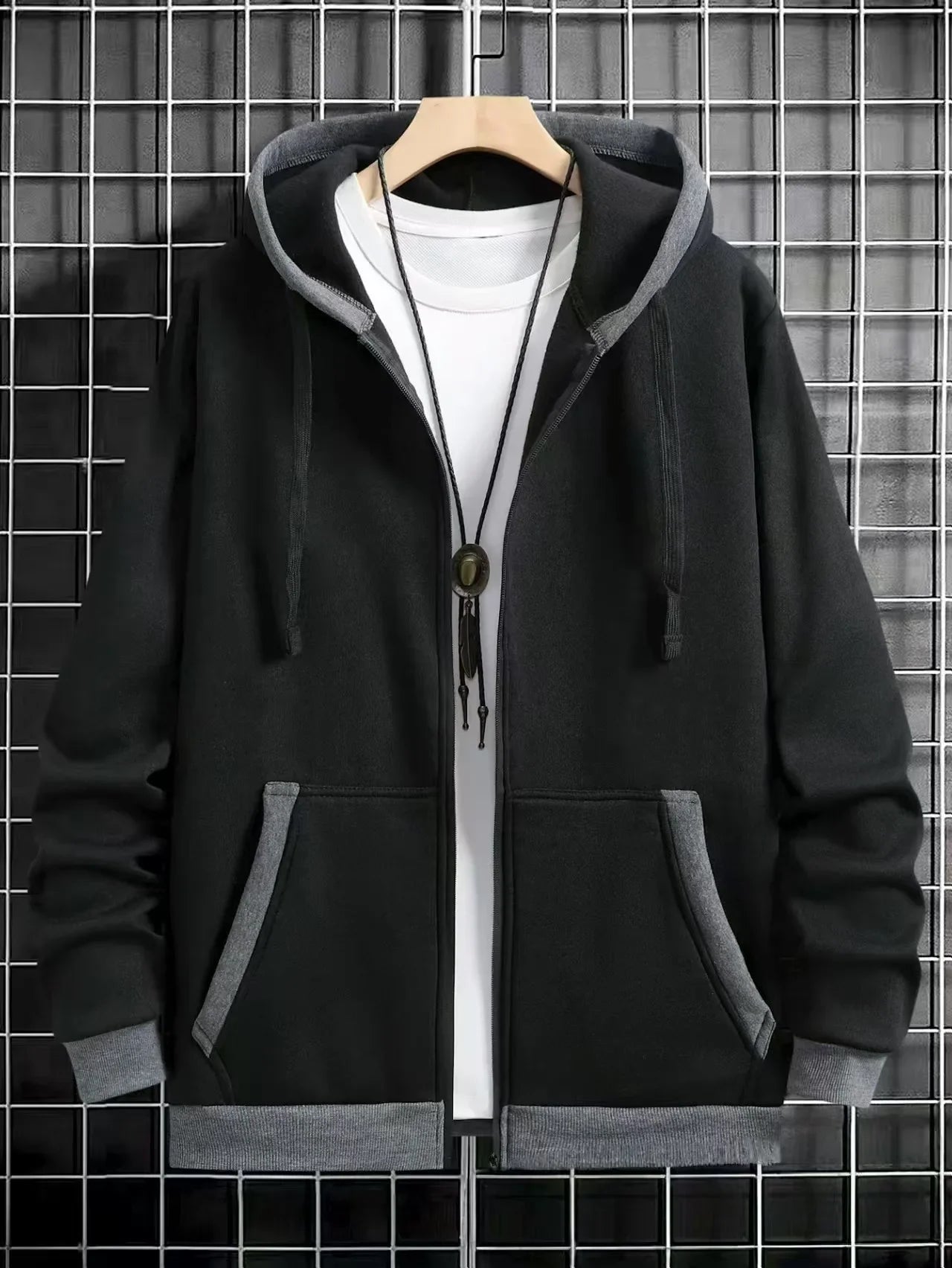 Thickened Men's Hooded Zipper Cardigan Casual Outerwear Fashionable Sweatshirt Autumn Winter New Arrival Cross-Border Style