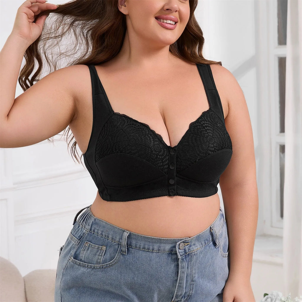 Wireless Bras For Women Plus Size Push Up Bralettes No Underwire Bra Front Closure Wirefree Bustier Tops Soft Comfort Underwear