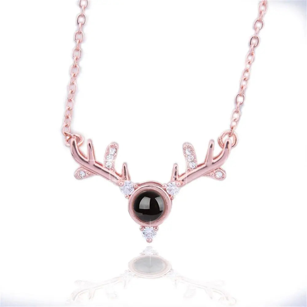 New Letter Necklace 100 Languages I Love You Projection Pendant Necklace Women Jewelry Collier Femme Bijoux Best Friends Gifts