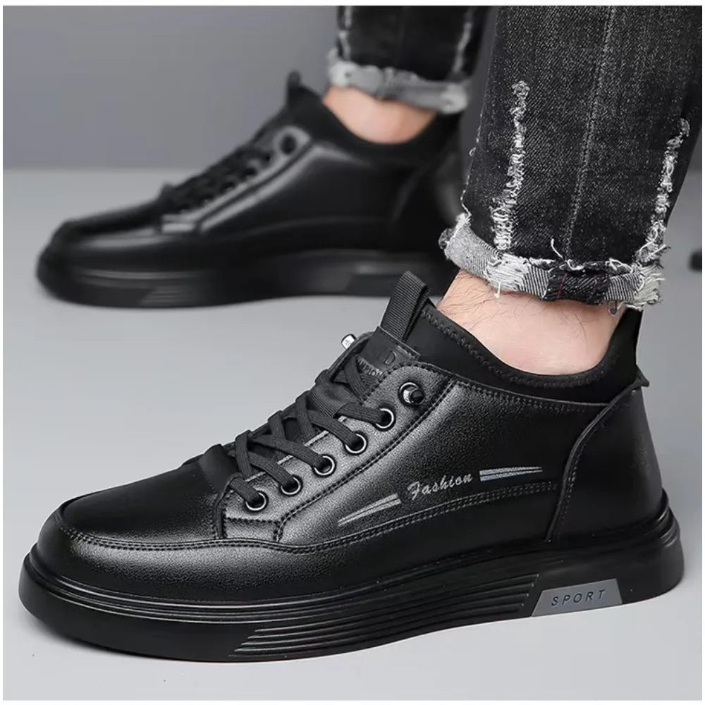 Men's Black Casual Sports Shoes 2025 High-quality Leather Shoes, Breathable Business Shoes, Soft Soled Loafers zapatos casuales