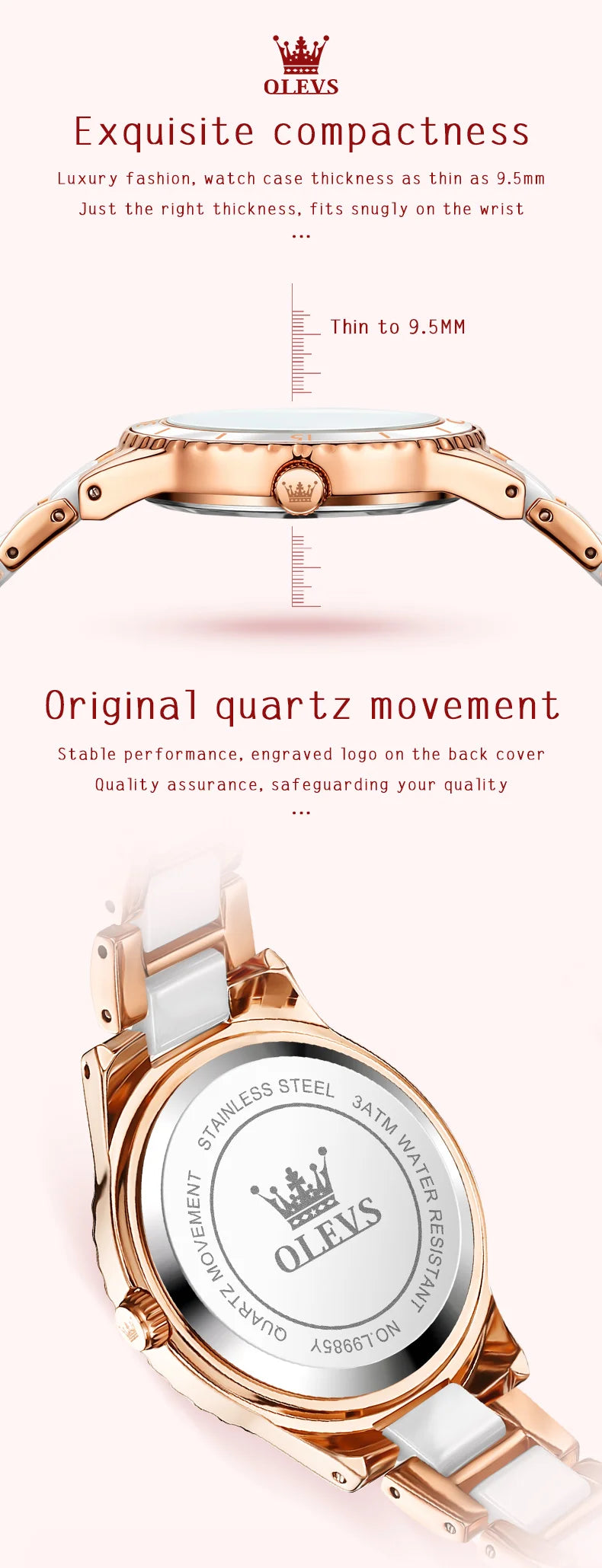 OLEVS Women Watch Diamond Roman Scale Waterproof Calendar Elegant Quartz Watches Ceramic Strap Luxury Original Girls Watch 9985