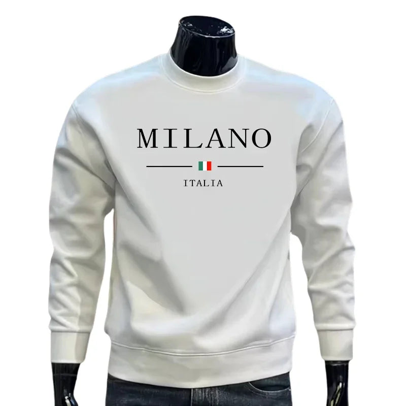 Italy Fashion Printed Hoodies for Men High Grade Daily Casual Long Sleeved Pullover Male Home Outdoor Comfortable Soft Sweater