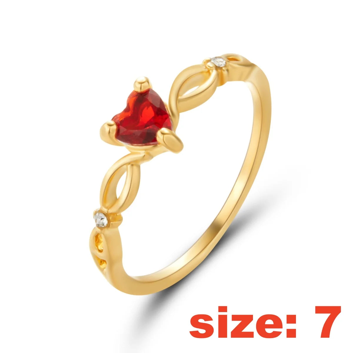 Luxury Exquisite Inlaid Red Zircon Heart Finger Rings For Women Men Temperament Romantic Love Heart Rings Wedding Party Jewelry