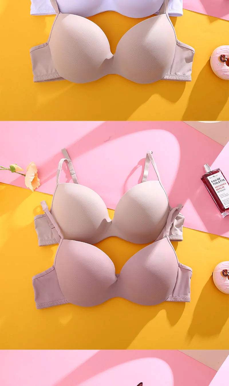 3Pcs/Set Sexy Breast-Expanding Women Bralette Underwear Ladies Gather Up No Show Sleepwear Big Breastless Seamless Bra Brassiere