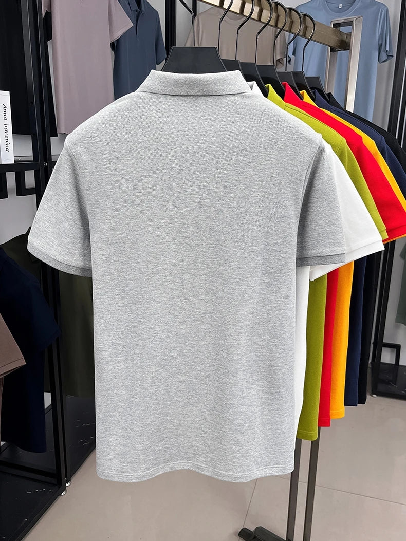 Premium Luxury Brand Men's Polo Shirt Lapel Horse Embroid Short Sleeve 100Cotton T-Shirt Business Office Golf Summer Men's Wear