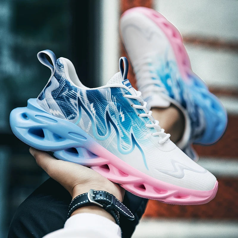 Running Shoes men Mesh Breathable Flat Cushioning Soft Comfortable Sneakers Outdoor Gym Trendy Casual Jogging Shoes for Men