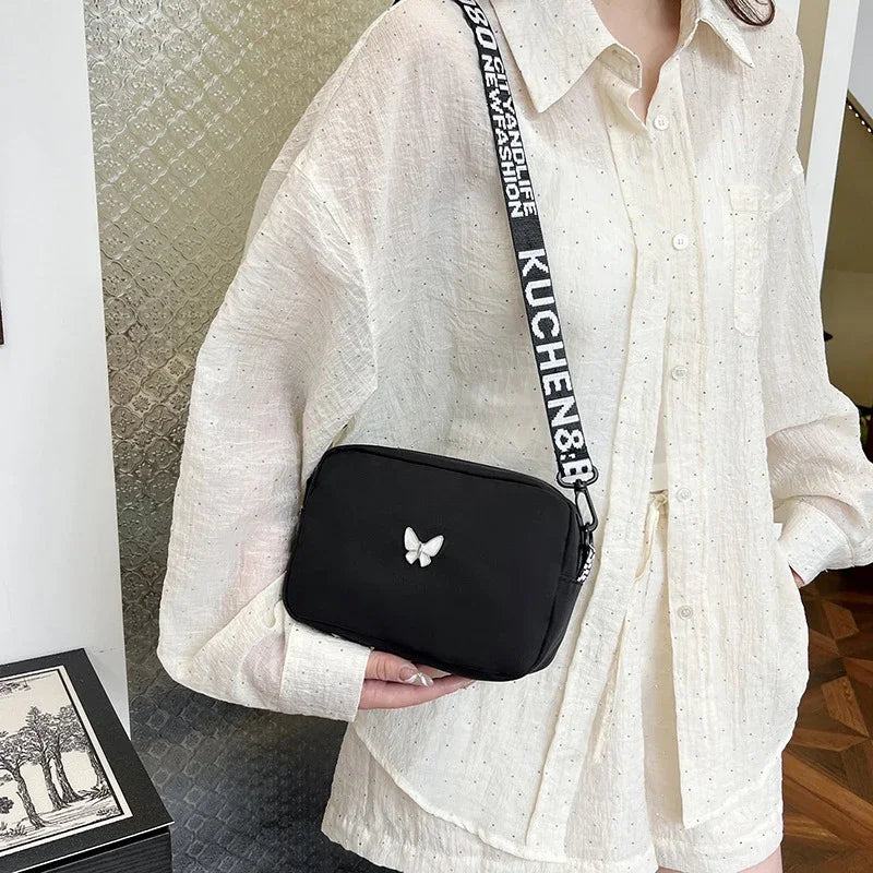 New Fashion Women Crossbody Bags Makeup Bag Women Trend Lingge Embroidery Camera Shoulder Bag Design Nylon Small Messenger Bag