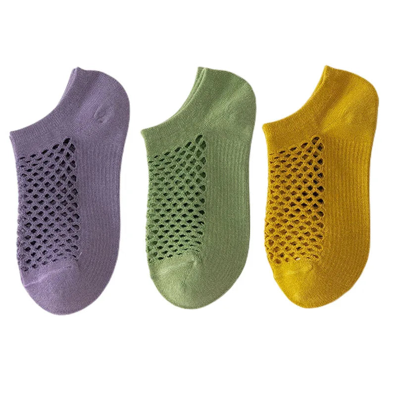 3pairs Women's Socks Breathable Fishnet Casual Ankle Sock Fashion Comfortable High Quality Summer Thin Ladies Calcetines Mujer
