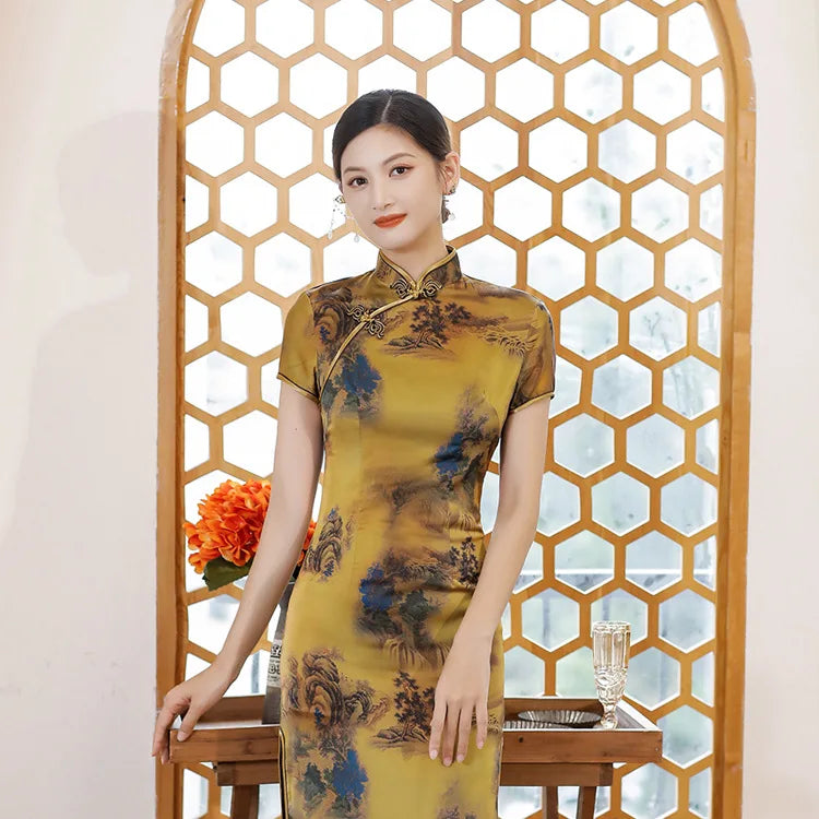Fashion Clothes Party Vintage Casual Summer Elegant Traditional Chinese Clothing Cheongsams Chinese Dress Qipao Ethnic Style