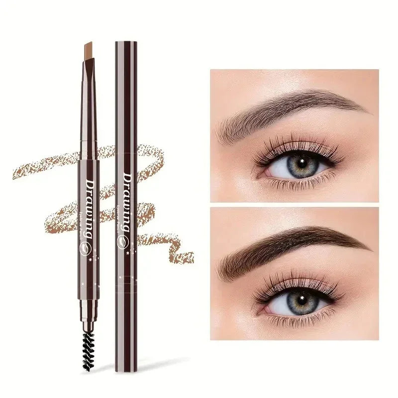 Extremely Fine Double-headed Waterproof Eyebrow Pencil - Durable and Long Lasting for Beginner Women's Makeup Eye Brow Pen