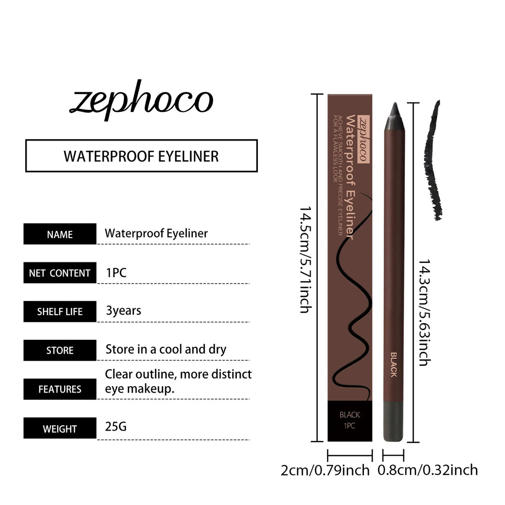 Zephoco Brown Eyeliner Pencil Waterproof Sweatproof Long Lasting Easy to Color Smooth Soft Gel Eyeliner Pencil Eye Makeup Set