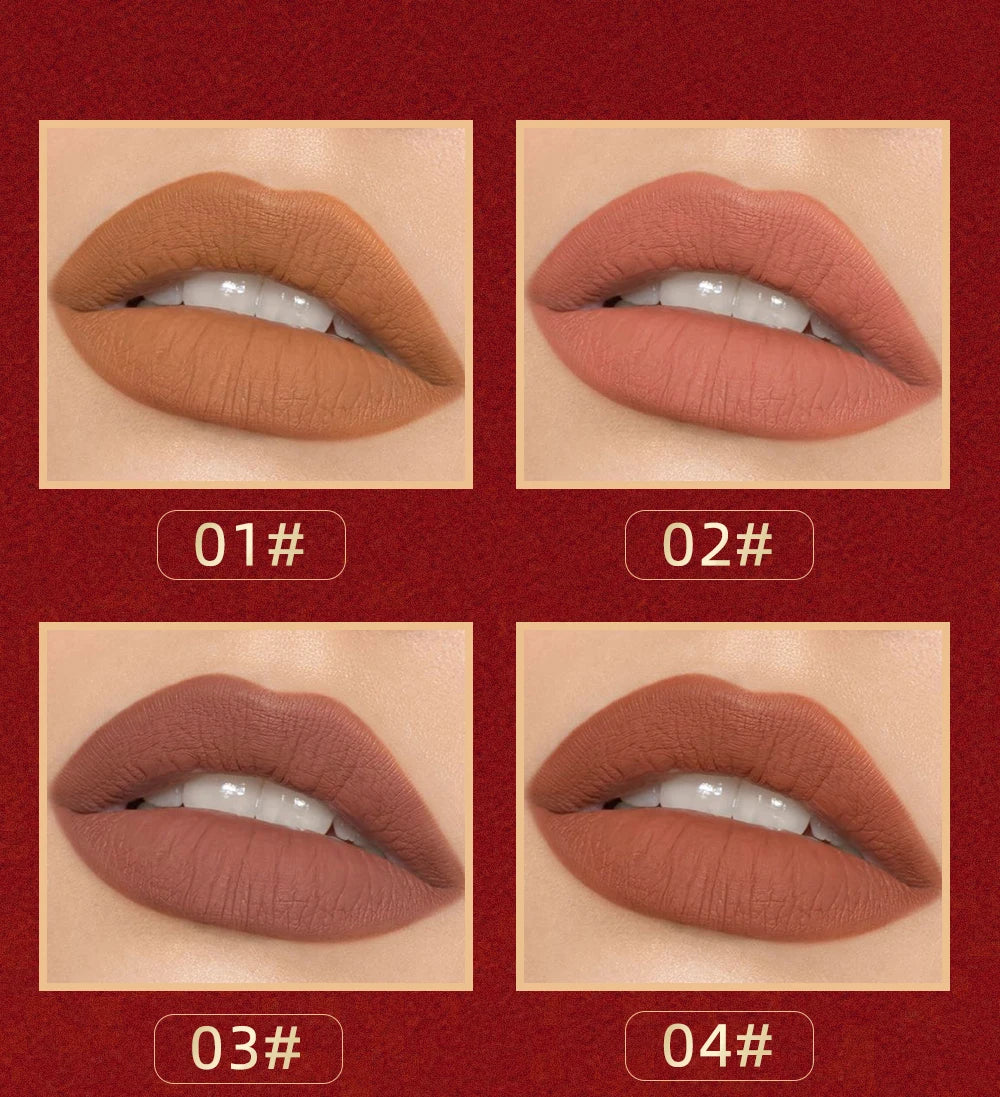 Lip-shaped lipstick seal Sip into makeup lazy blush lipstick Matte makeup effect Moisturizing lip gloss Waterproof non-stick cup