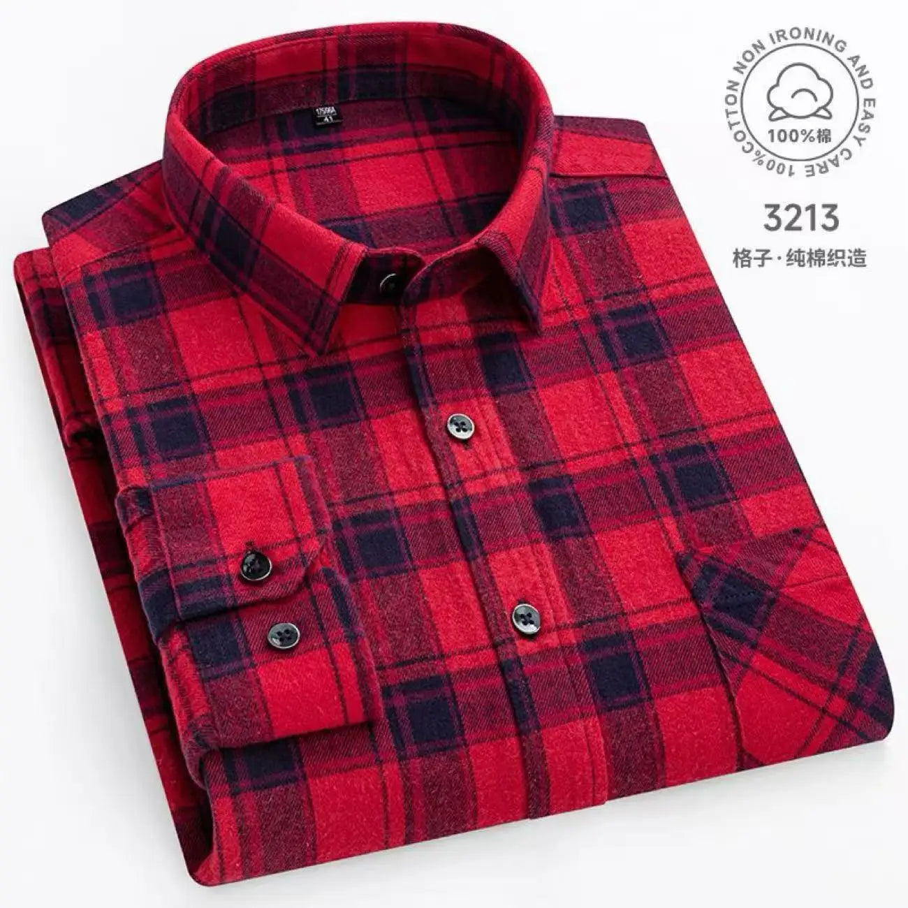 Men's 100% Pure Cotton Flannel Soft Regular-fit Long Sleeve Brushed Shirt Single Pocket Comfortable Casual Plaid Shirts 11XL-9XL