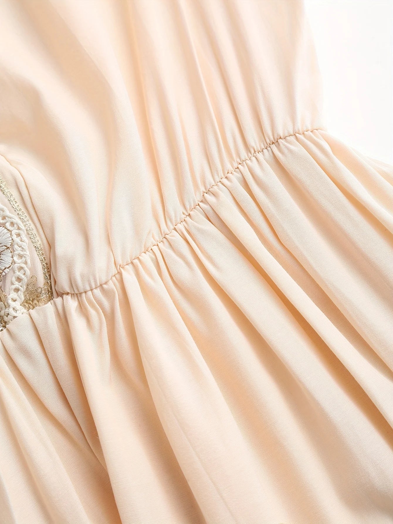 European and American women's clothing, retro V-neck solid-color long-sleeved long dress, country-style dress without belt acces