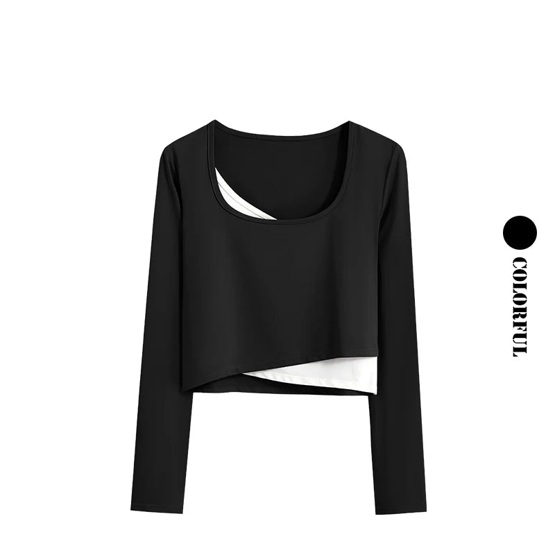 DRUR Women Yoga Set Loose Fit Gym Outfit Long Sleeve Top Pants 2 Piece Sportswear Outfit Running Jogging Suit Fitness Clothing