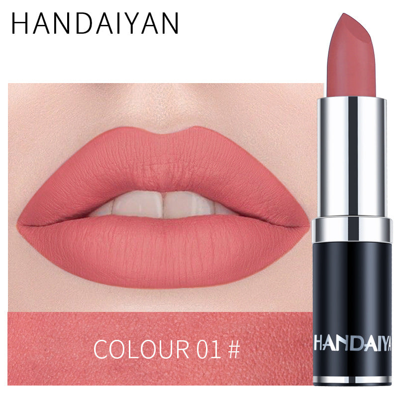 HANDAIYAN 12 Color Matte Lipstick Waterproof Moisturize Velvet Sexy Lip Gloss Popular Color Hot Selling Fashion Beauty Lipstick