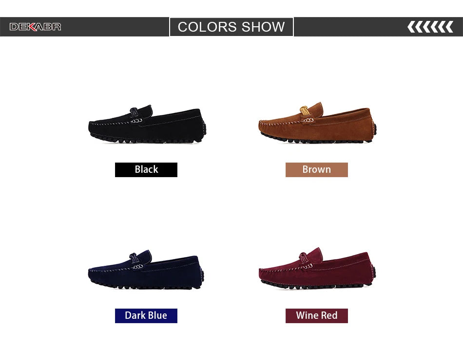 DEKABR New Design High Quality Suede Loafers Slip on Moccasins Comfortable Breathable Lightweight Handmade Driving Shoes for Men