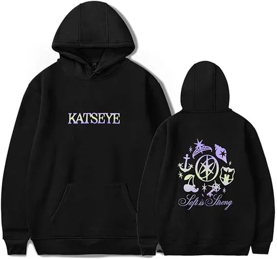 Katseye Men & Women Casual Oversize Hoodies Long Sleeve Pullovers Thicken Couple Hoodie Hooded Sweater Velvet Couple Clothes