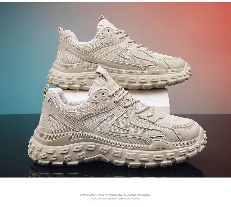 Breathable Casual Men's Sneaker Trendy Dad Comfortable Shoes for Man Sports Durable Thick-soled Sneakers Running Tenis Masculino