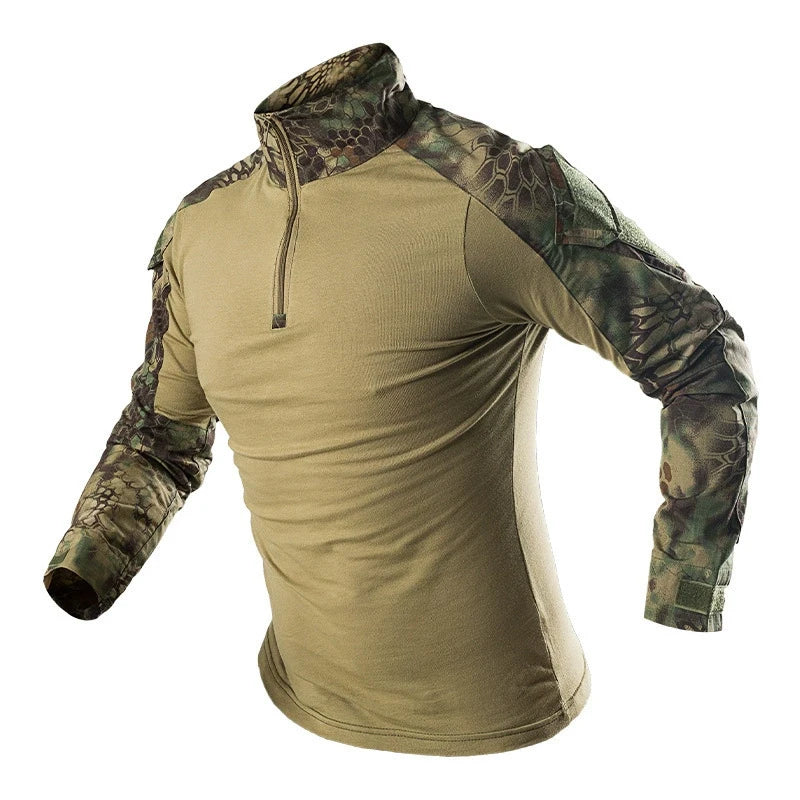 Warm for Autumn Outdoor Tactical Men Combat Military Army CP Camouflage Long Sleeve Hunting Climbing Shirt Cotton Sport Clothes