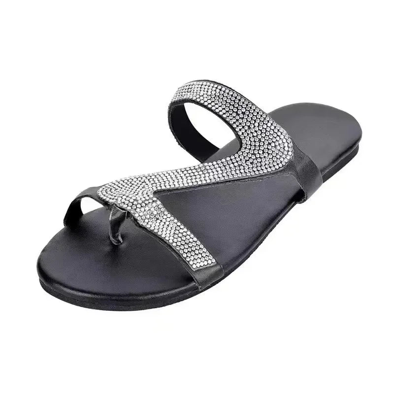 Women Summer Flat Bling Slippers Female Flip Flops Sandals Outdoor Beach Women Sandals  Glitter Shoes for Women 2024