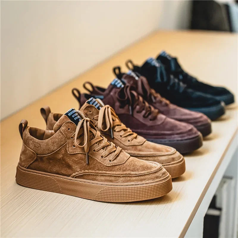 New British style men board shoes  spring  autumn retro low top male casual single shoes student sports  shoes