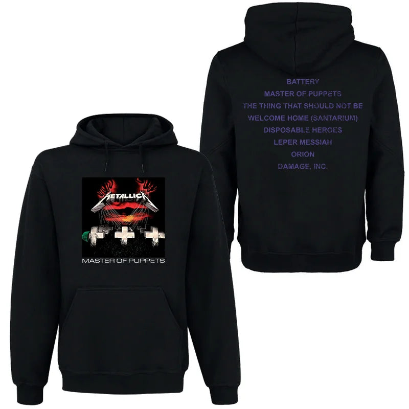 METALLICA Band Rock Dark Wind Hoodie Men's Street Hip Hop Top Comfortable Hooded Sweater Fall_Winter Personality Men's Clothing