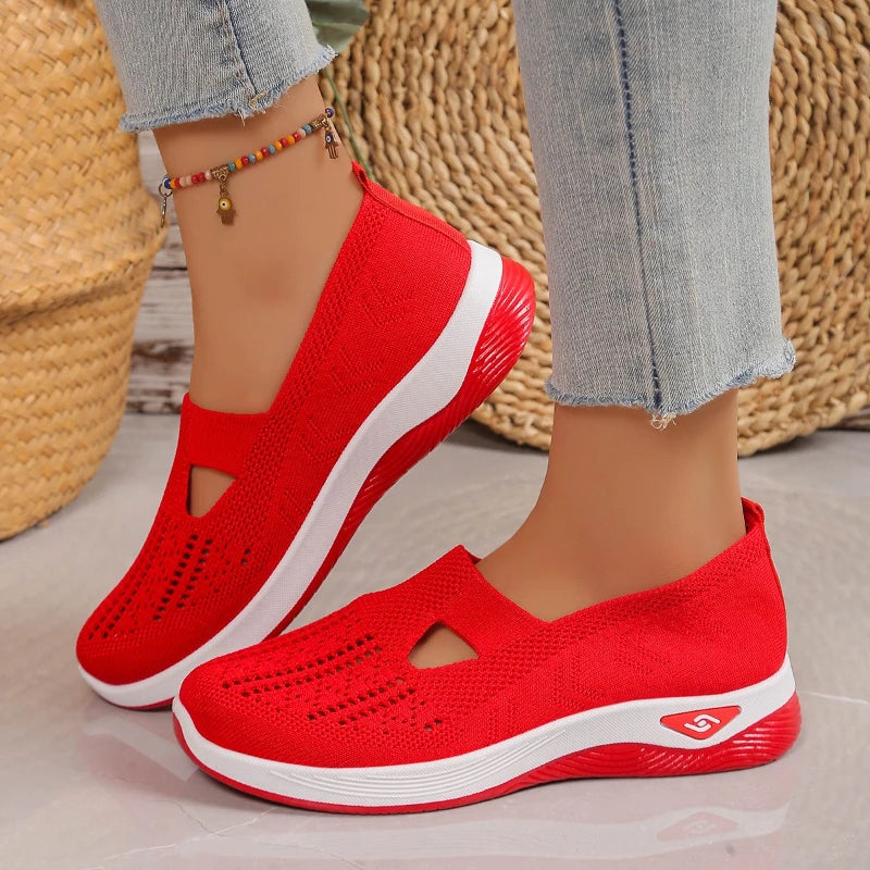New Women's Sneakers Breathable Mesh Casual Shoes for Women Comfortable Soft Sole Walking Shoes Fashion Shallow Mouth Flat Shoes