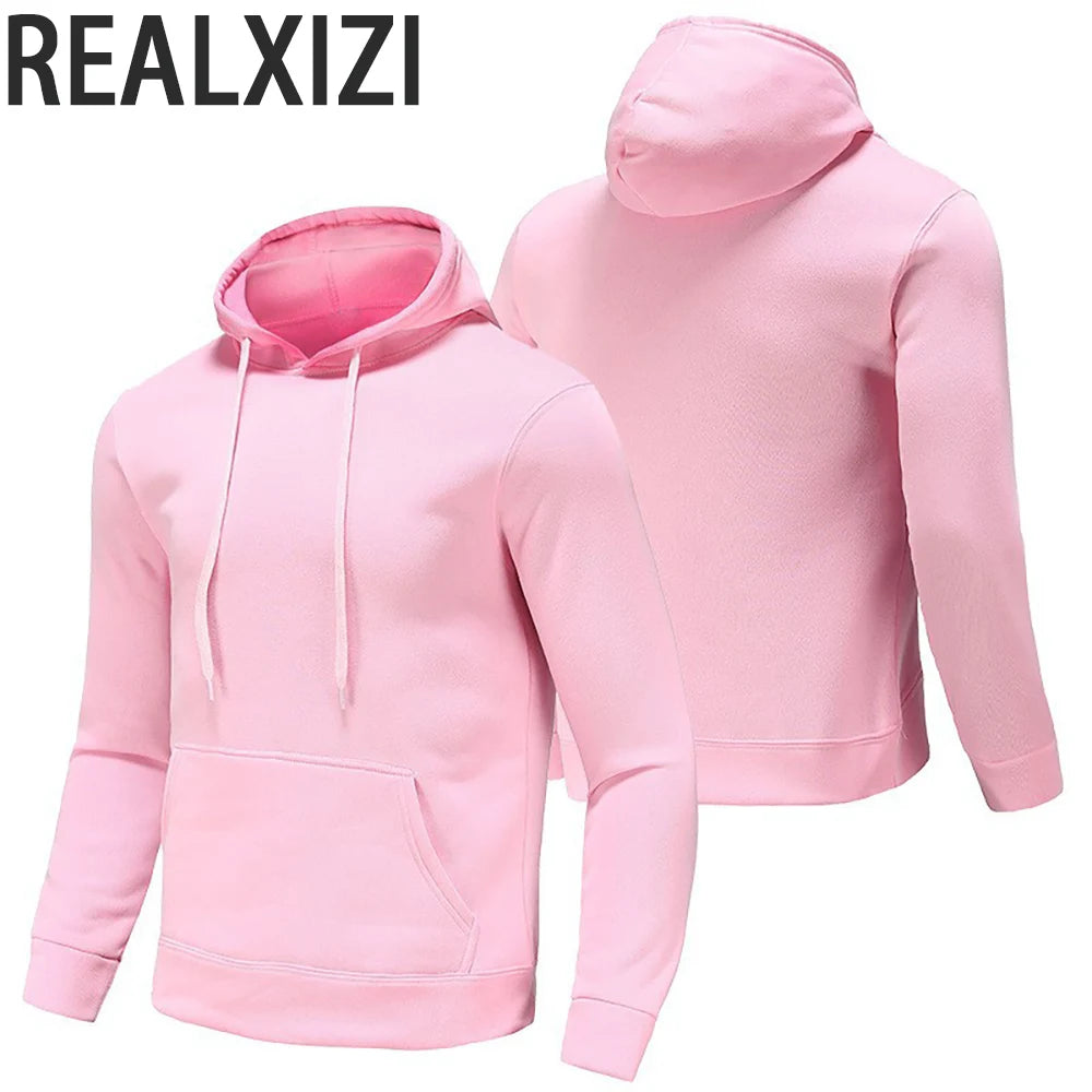 Solid Color Fleece Hoodies Men Women Long Sleeve Sweaters Loose Casual Hoodie Round Neck Sweatshirts Bottom Shirts Pullovers