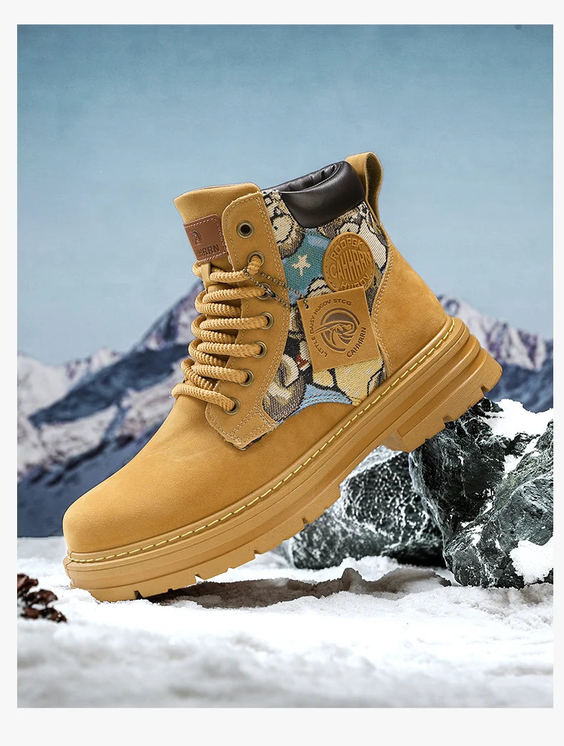 New autumn men shoes boots High Top Fashion Motorcycle Leather Shoes Outdoor leisure comfortable Boots male Lace-Up Botas