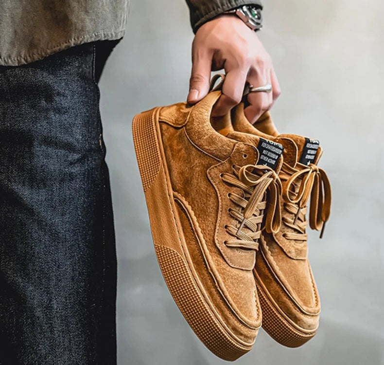 New British style men board shoes  spring  autumn retro low top male casual single shoes student sports  shoes