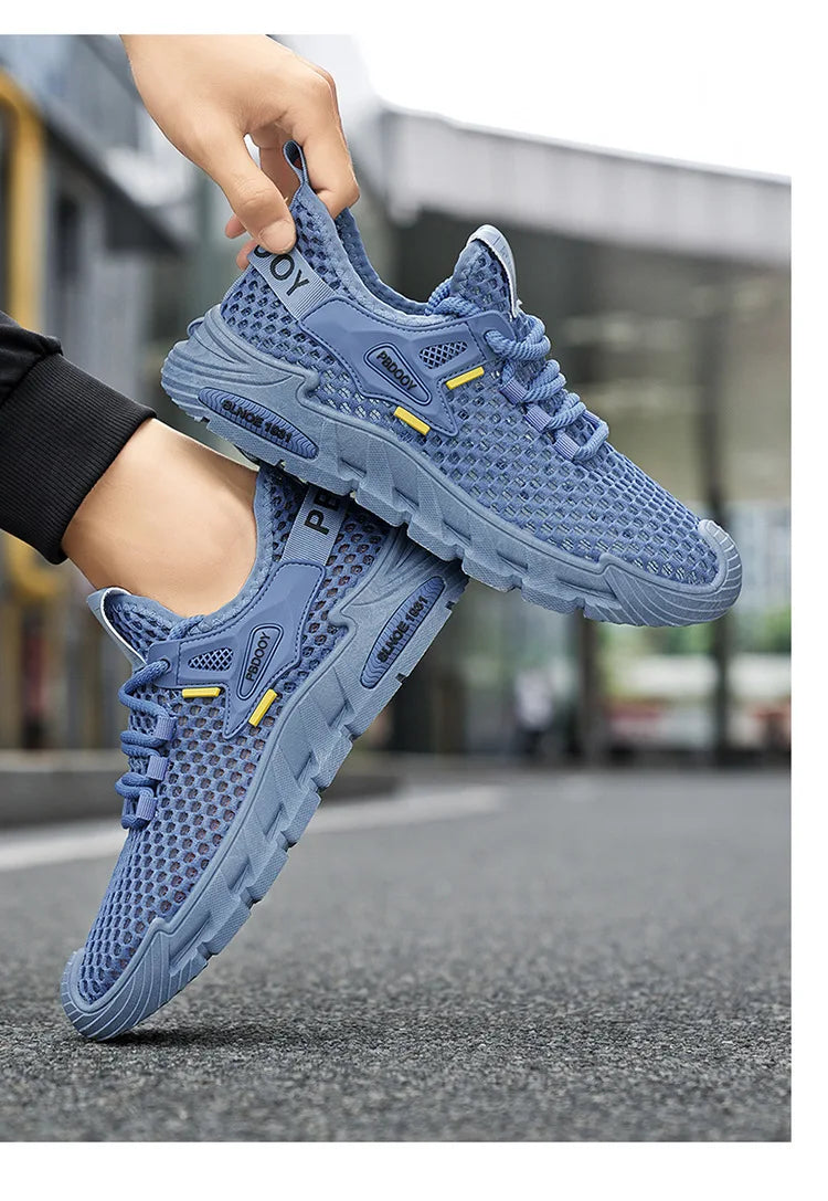 2025 Men's Casual Shoes Summer Beach Anti-slip Wading Shoes Outdoor Comfortable Breathable Mesh Sneakers Men Zapatos De Hombre