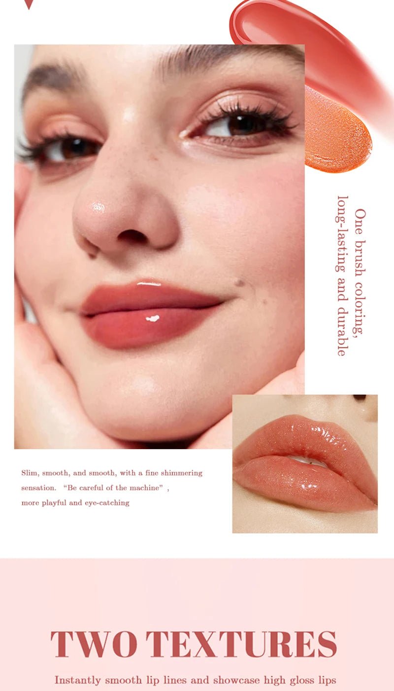 MAGIC CASA 6-Piece Set Water-Gloss Jelly Lip Oil - Plumping, Hydrating, Makeup Base, Long-Lasting Moisture