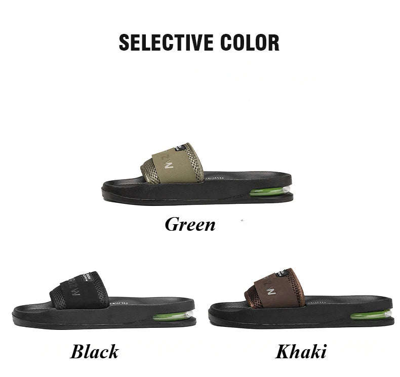 Summer Men's Mesh Surface Slippers EVA Platform Open Toe Slip on Sandals Home Non-slip Slides Outdoor Beach Sandal Shoes for Men