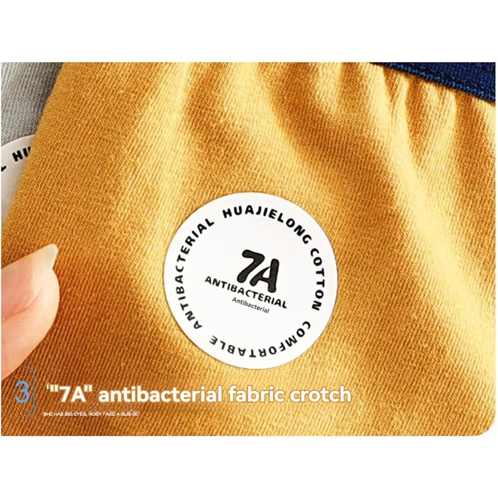 1/3 PCS/Pack 7A Antibacterial Big U Mesh Breathable Crotch Men's Panties 100% Cotton Trendy Underpants High Elastic Waist Boxers