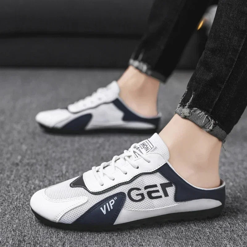 2025 New Men Slippers Trend Baotou Shoes for Men Summer Breathable Casual Shoe Vulcanized Flats Male Sneakers Half Slip-on Shoes