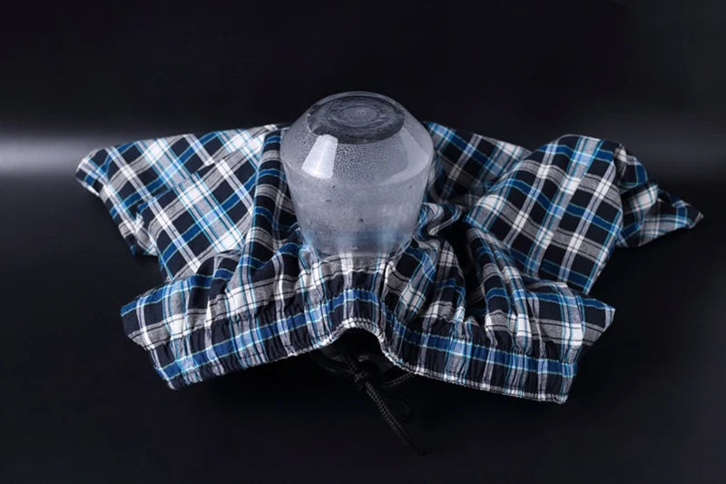 100% Cotton Mens Underwear Boxers Shorts Male Casual Sleepwear Underpants Plaid Loose Comfortable Homewear Sleeping Short Pants