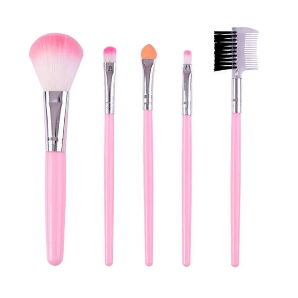 5Pcs Makeup Brushes Sets Portable Mini Cosmetic Brushes Kit Professional Eyeshadow Blush Loose Powder Brushes Beauty Tools