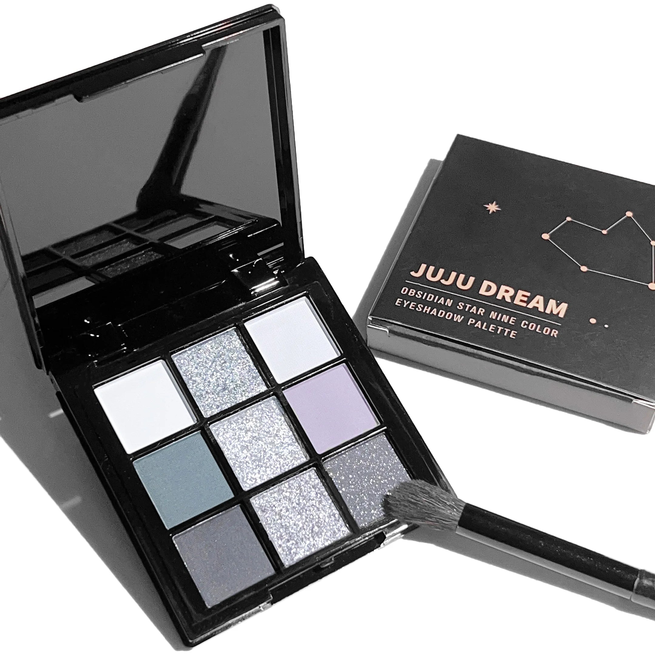 Nine-color eyeshadow palette Makeup Brush, gray-pink smoky makeup, matte pearlescent silkworm brightening makeup