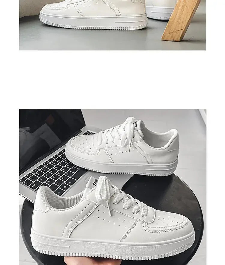 2025@@@New white men's shoes in 2025, pure white sports shoes for handsome and casual young students in spring.