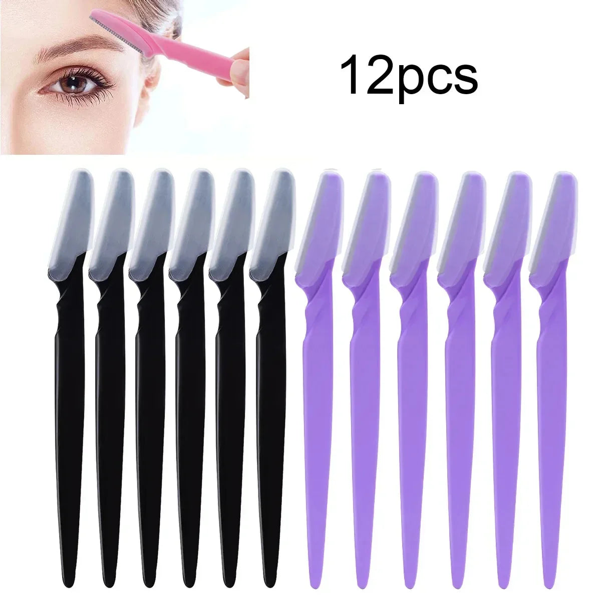 6/12Pcs Set Precision Eyebrow Razor Kit - Multipurpose Exfoliating Dermaplaning Tools and Facial Razor for Women and Men