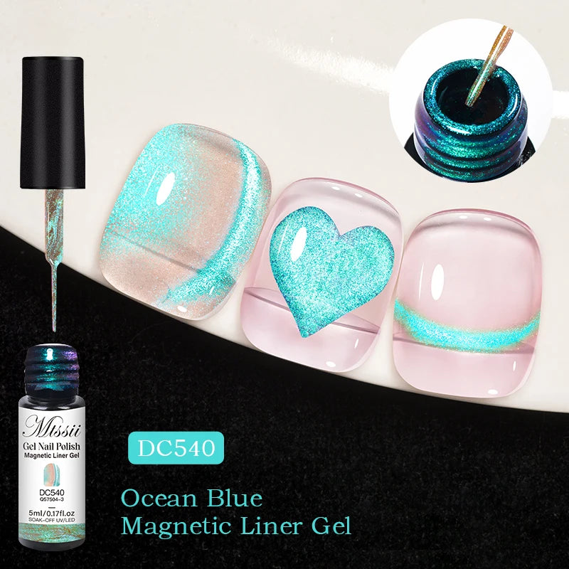 7ml Moonlight Magnetic Cat Eye Gel Nail Polish Grey Blue Red Black Autumn and Winter Nails Ultra Shine Soak Off UV Gel Nail Art