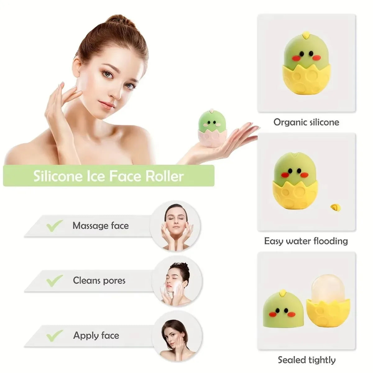 Beauty Massage Face Ice Tray Ice Roller Facial Ice Compress Anti-puffy Face Ice Tray Beauty Supplies Silicone Ice Tray
