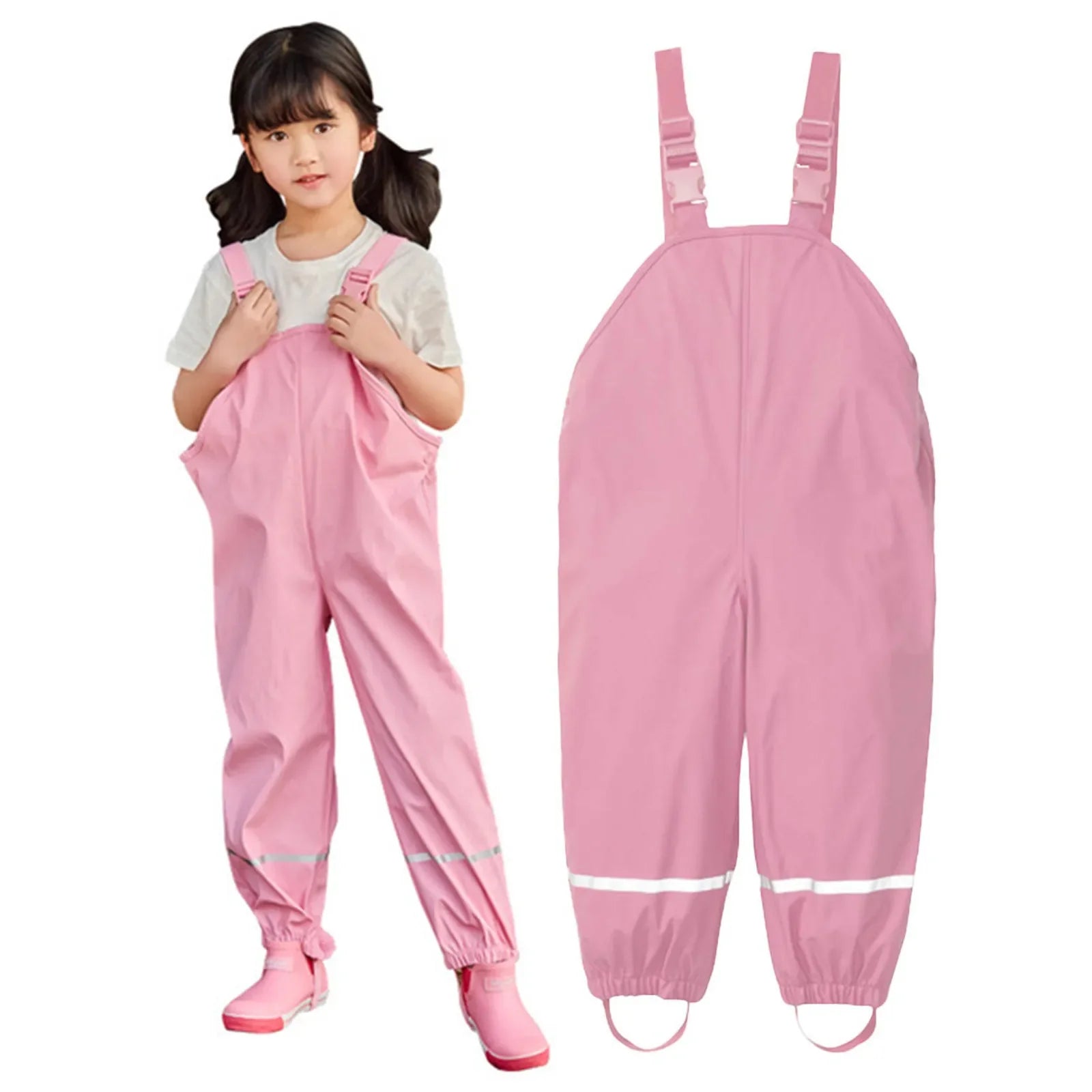 Children Waterproof Rain Pants Toddler Kids Boys Girls Rain Dungarees Windproof Waterproof Overalls Mud Jumpsuit Clothes штаны