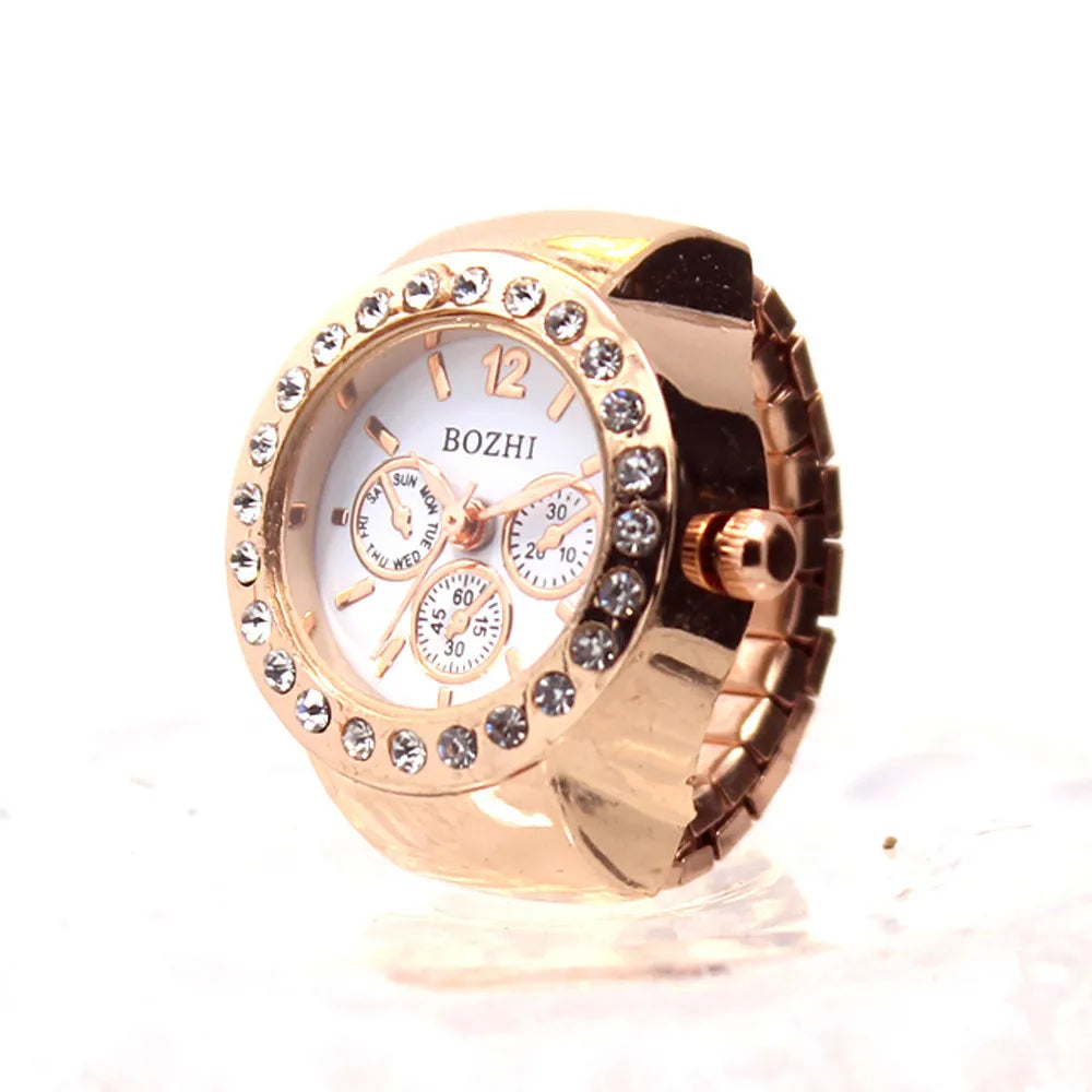 Elastic Cool Watch Creative Watch Steel Dial Ring Finger Analog Quartz Quartz Women's Watch Wrist Bands Men