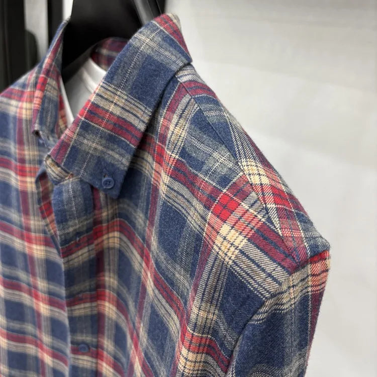 New 2025 Men's Long Sleeve Cotton Shirt Fleece Business Casual Easy Care Youth Outerwear Top Polyester Fiber Cool Sensation