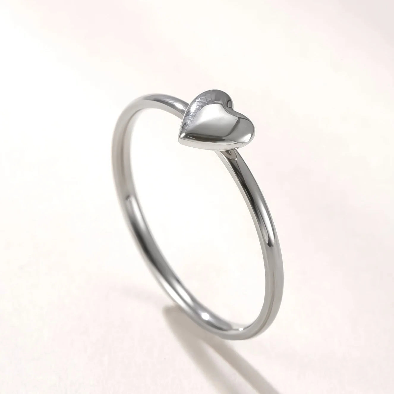 Stainlesss Steel Mini Heart Ring Women Gold Color Minimalist Trendy Finger Rings Cute Jewelry Gift Wholesale