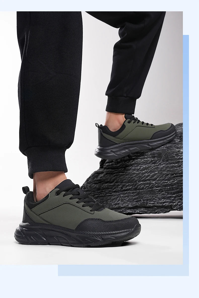 Autumn Men Sneakers Thick Soled Casual Shoes Men Cushioning Sports Shoes Outdoor Waterproof Walking Shoes Plus Size 39-48