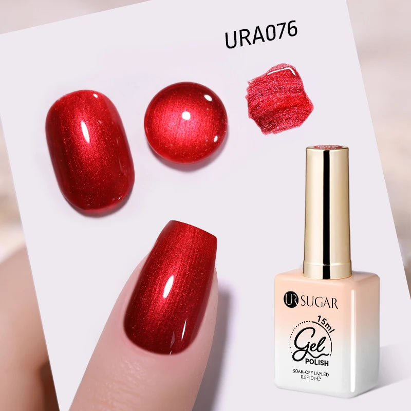 UR SUGAR 15ml Glitter Reflective Black Nail Gel Polish Flash Effect Shiny Soak Off UV Gel Manicure Colorful NeonNail Art Varnish